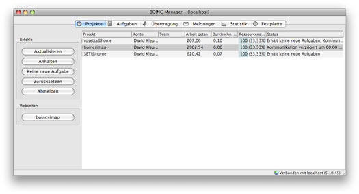 BOINC auf dem Mac