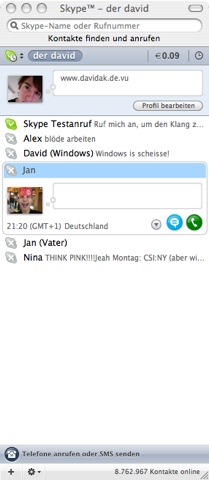 Skype Kontakte auf OS X